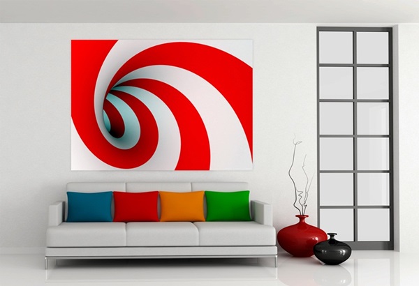 Mini Fotomural Red Geometry FTM0807