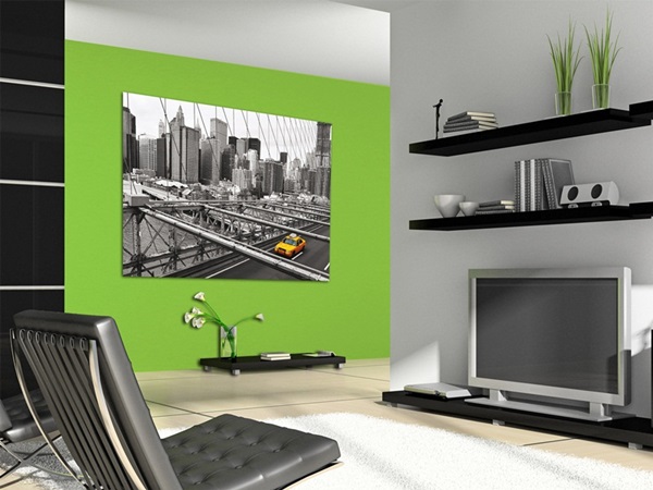 Mini Fotomural Yellow Cab on Bridge FTM0817