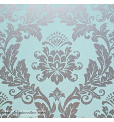 papel-de-parede-damasco-prateado-fundo-azul-turquesa-967
