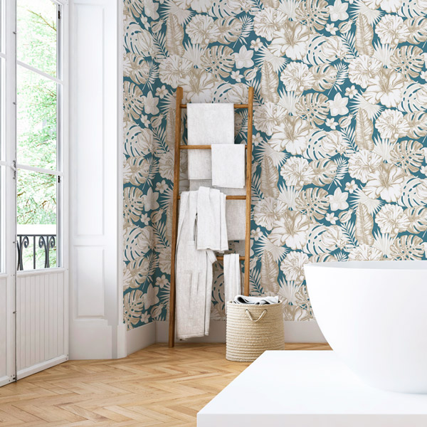 PAPEL DE PAREDE FOLHAS TROPICAIS 017