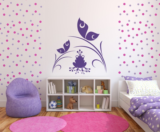 Vinil decorativo infantil sapo e borboletas