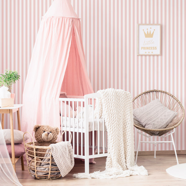 Papel de parede riscas rosa