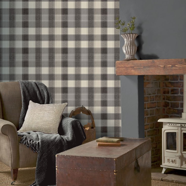 Papel de parede xadrez escocês Town & country