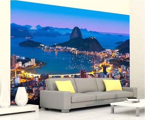 Parede decorada com fotomural Rio de Janeiro
