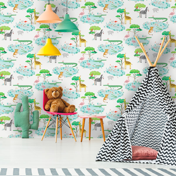 Papel de parede over the rainbow lago dos jacarés e animais selvagens 