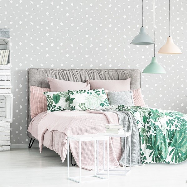 Papel de parede de estrelas ccom fundo cinza