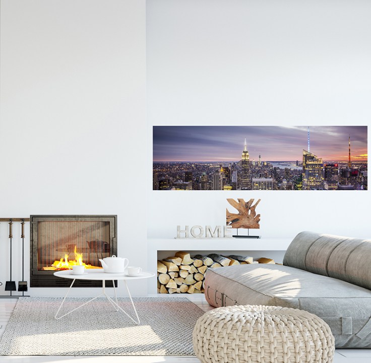 fotomural panorâmico paiagem cidade