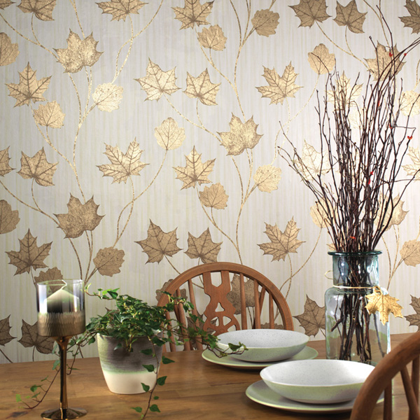 Papel de parede folhas de outono douradas