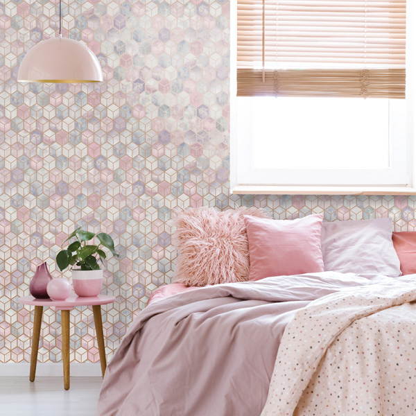 Papel de parede cubos geométricos