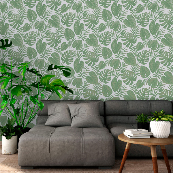 Papel de parede folhas de antúrios