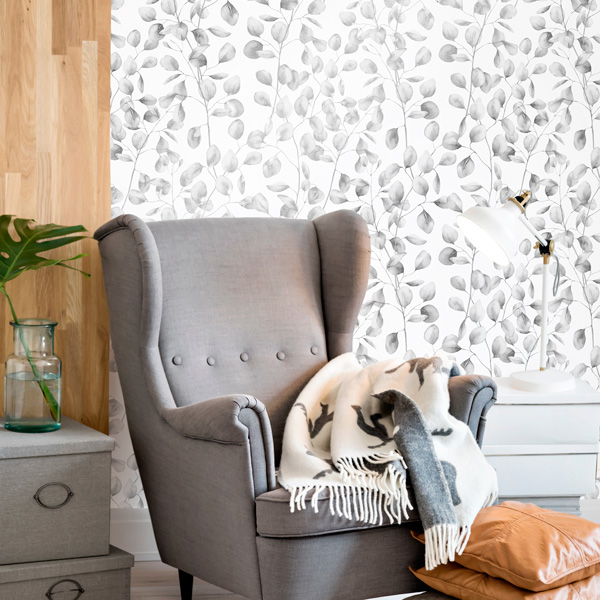 papel de parede natureza folhas pratas