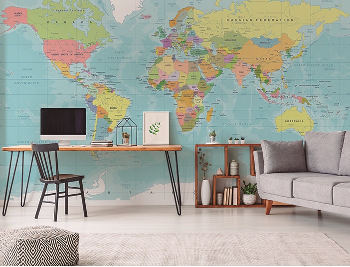 fotomural mapa mundi geográfico