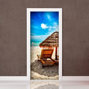 vinil para porta praia