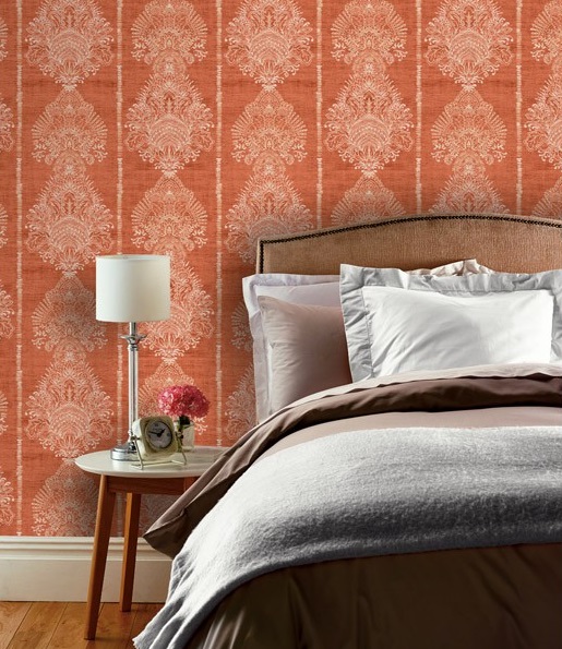 Papel de parede Ornamental journeys cor laranja