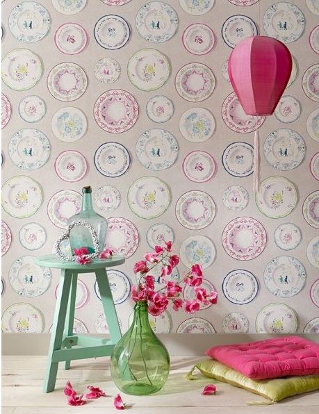 papel de parede para cozinhas desenho de pratos