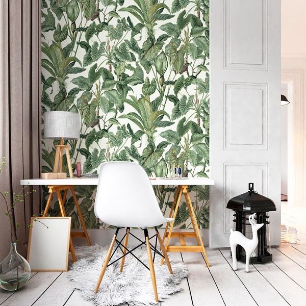 papel de parede natureza com folhas verdes