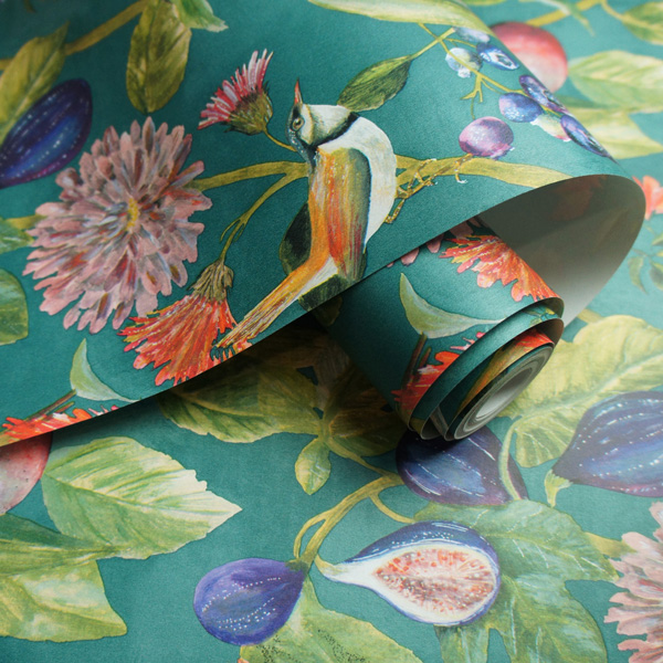 Papel de parede folhas e flores UTOPIA