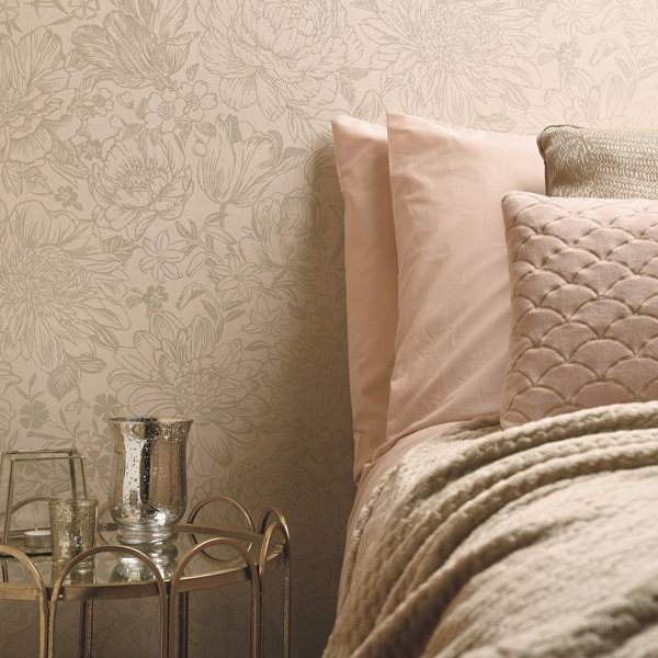 papel de parede floral bakau rosa suve