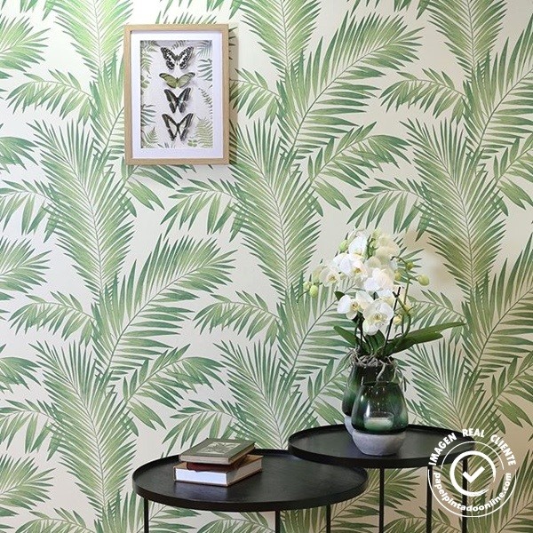 papel de parede folhas verdes de palmeira