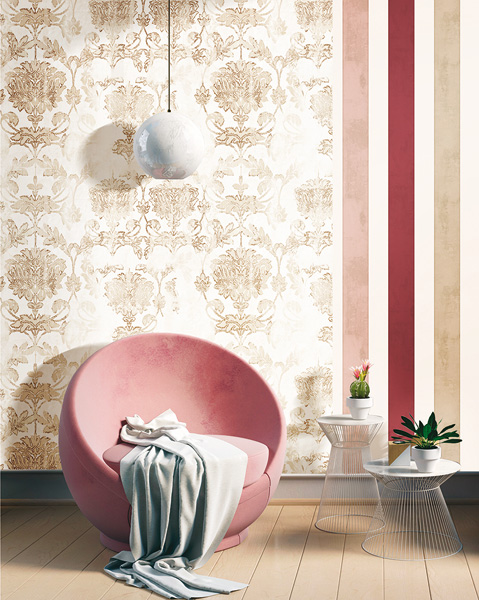 papel de parede vinílico medalhão