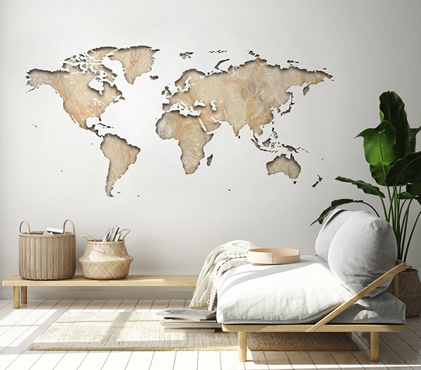 vinil para parede mapa mundi