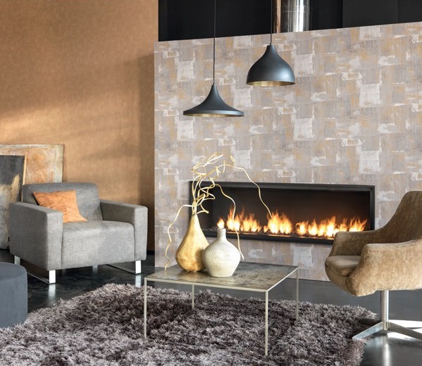 papel de parede aço oxidado