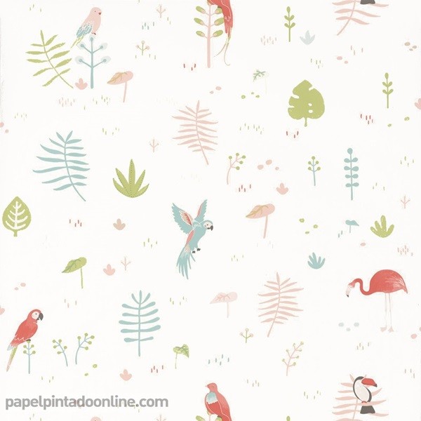 Papel de parede infantil desenhos de aves